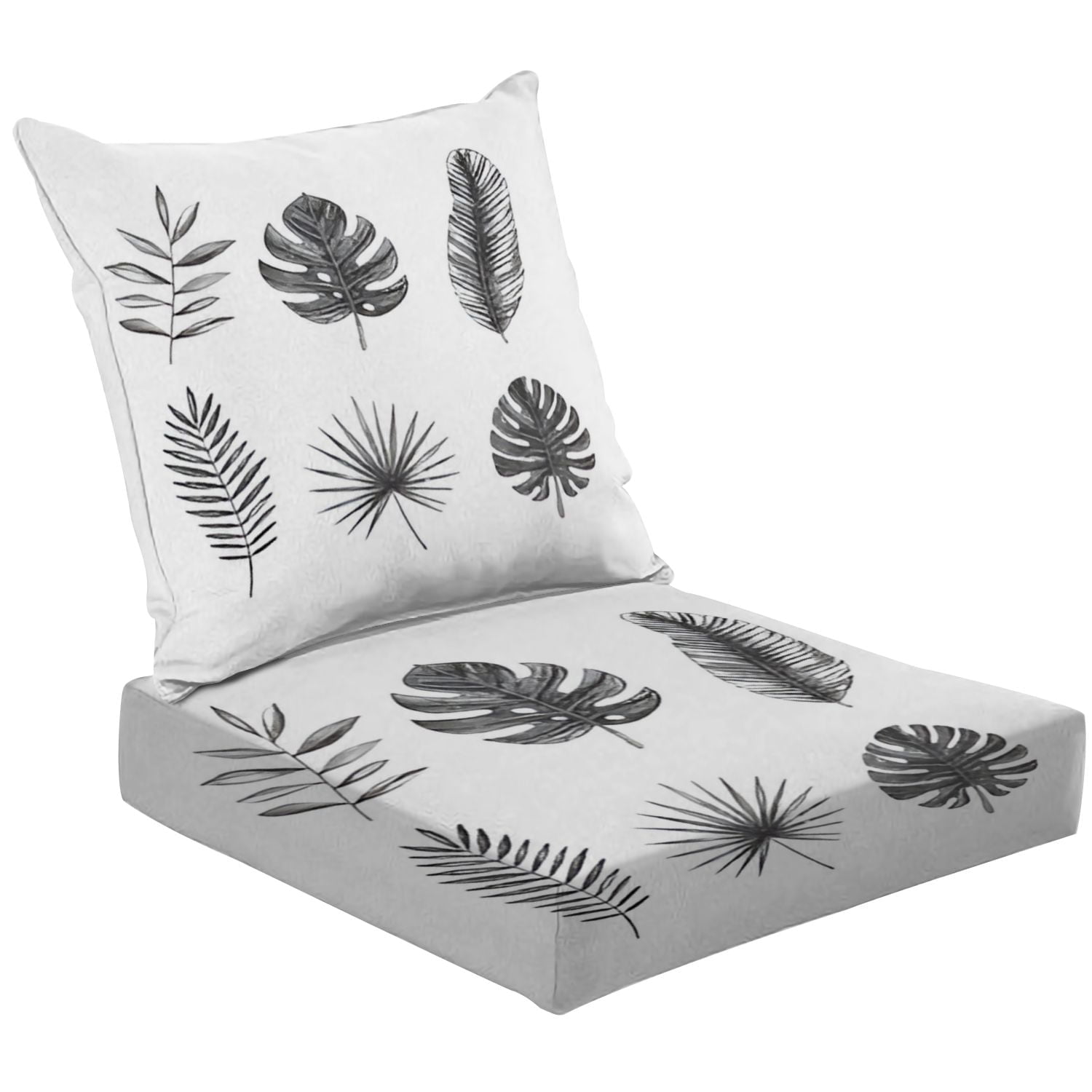 2-Piece Deep Seating Cushion Set Tropical leaves collection Engraved