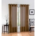 thumbnail image 1 of 2 Piece Delux High Woven Thread Window Sheer Curtains Grommet Panels 54" X 108" Total 108" X 108" Inch Length for Kitchen,Bedroom/Living Room Color: Brown, 1 of 1