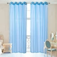 thumbnail image 1 of 2 Piece Delux High Woven Thread Window Sheer Curtains Grommet Panels 54" X 84" Total 108" X 84" Inch Length for Kitchen,Bedroom/Living Room Color: Blue, 1 of 4