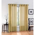 thumbnail image 1 of 2 Piece Delux High Woven Thread Window Sheer Curtains Grommet Panels 54" X 95" Total 108" X 95" Inch Length for Kitchen,Bedroom/Living Room Color: Gold, 1 of 1