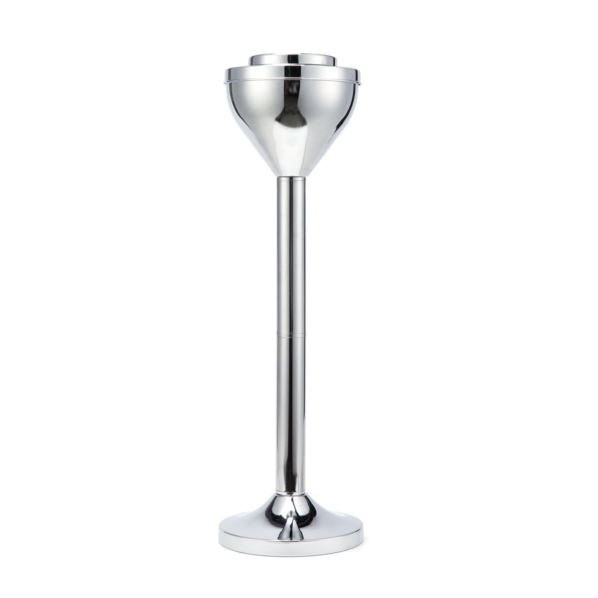 2 Piece Design Standing Ashtray Chrome Finish Height Adjustable 24" Or 16.50"