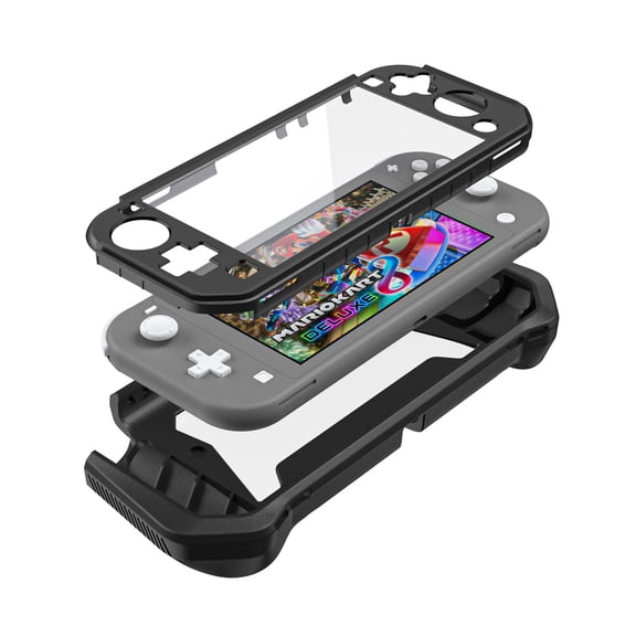 2-Piece Detachable Protective Case for Nintendo Switch Lite, Shock Absorbent TPU Grip Cover with Transparent Anti-Scratch PC Back Shell, Ergonomic Full Drop Protection Game Console Skin