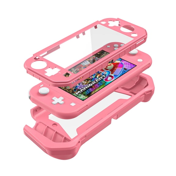 2-Piece Detachable Protective Case for Nintendo Switch Lite, Shock Absorbent TPU Grip Cover with Transparent Anti-Scratch PC Back Shell, Ergonomic Full Drop Protection Game Console Skin