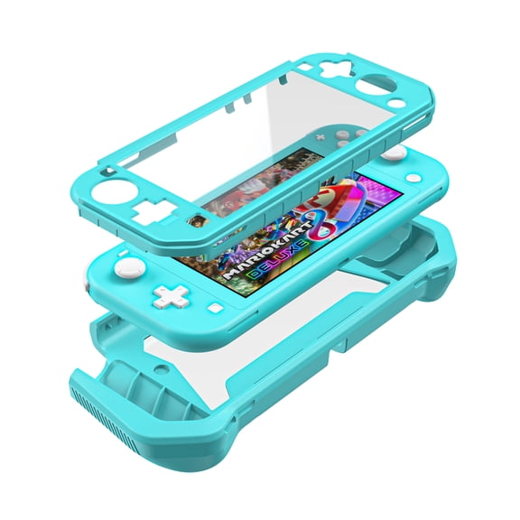 2-Piece Detachable Protective Case for Nintendo Switch Lite, Shock Absorbent TPU Grip Cover with Transparent Anti-Scratch PC Back Shell, Ergonomic Full Drop Protection Game Console Skin