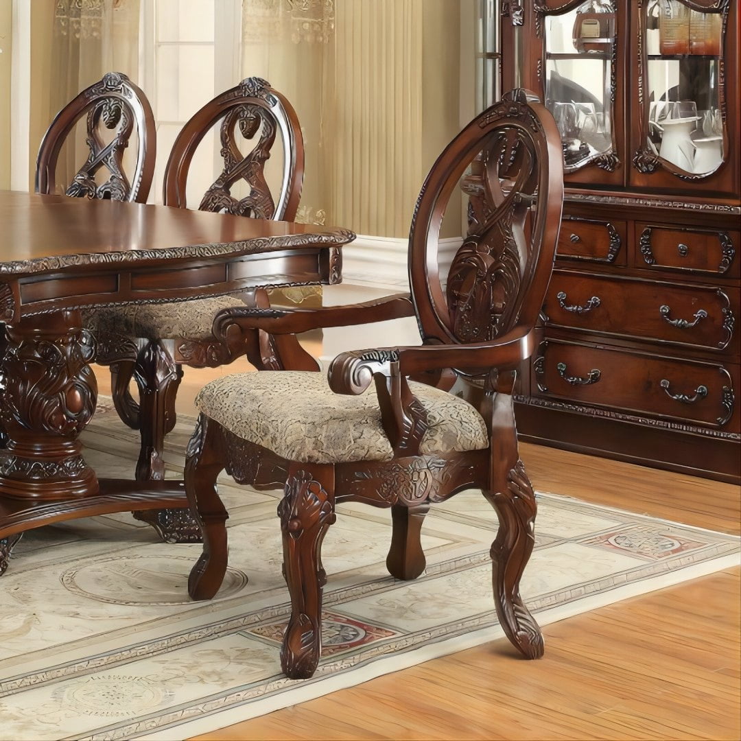 Piece Dining Chair, Wooden Side Chair with Padded Seat, Rustic