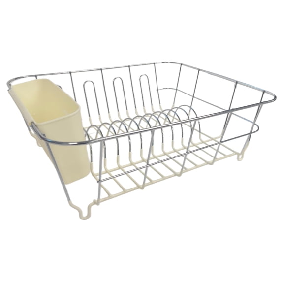 2 Piece Dish Drying Rack Set with Utensil Holder, Compact Sink Drainer ...