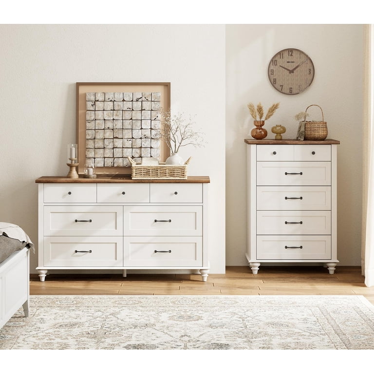 2 Piece Dresser Set, 7 Drawer Dresser & 5 Drawer Dresser, Wooden