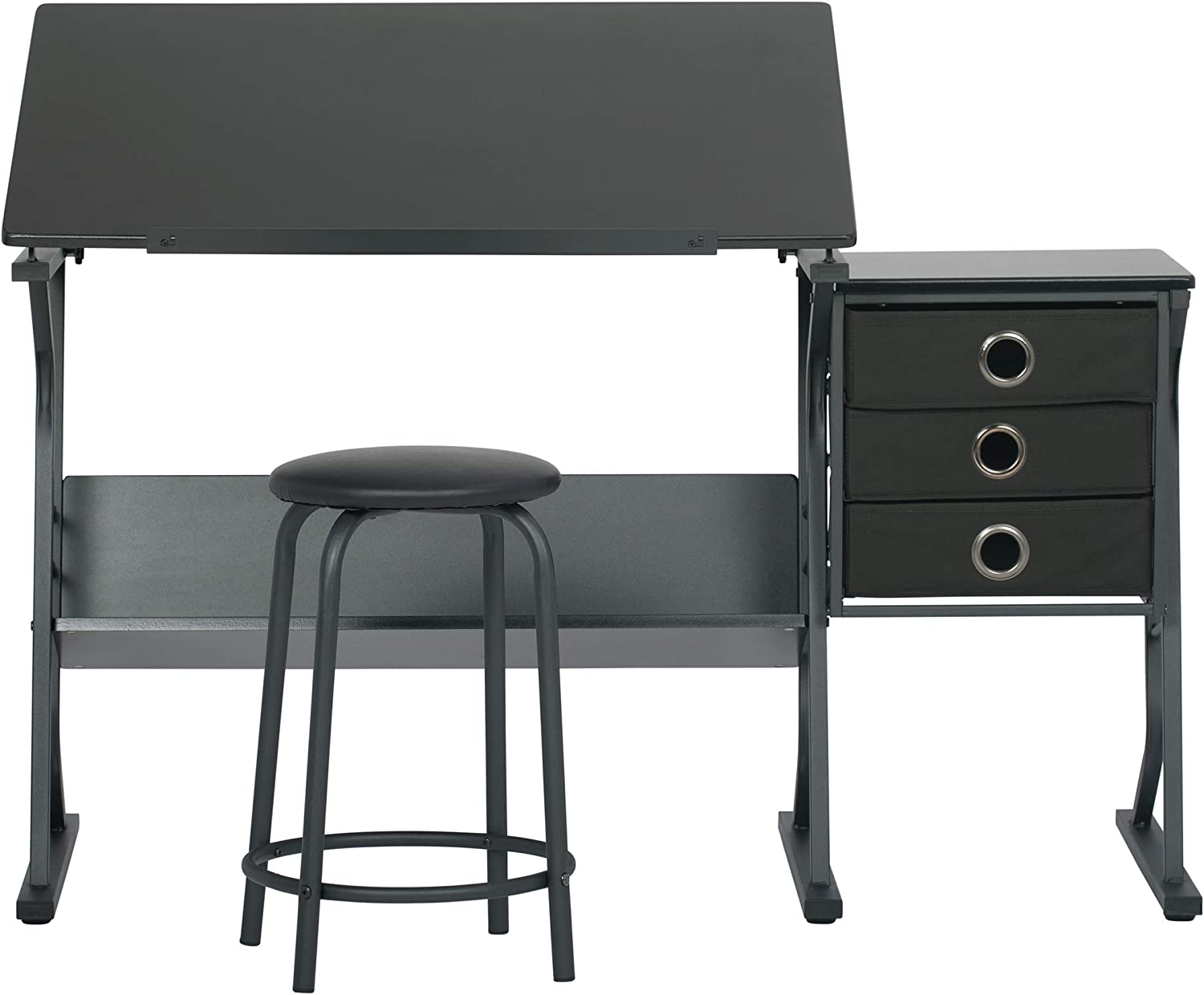 2 Piece Eclipse Ultra Center/Drawing Table with Stool, Angle Adjustable ...