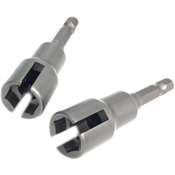 (2-Piece) Electric Wing Nut Screwdriver Set, Slotted Wing Nut Drill Bit Socket Wrench Tool Set, 1/4 Inch Hex Shank Drill Bit for Panel Nuts Screws Bolts