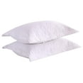 thumbnail image 1 of 2-Piece Embroidered Pillow Shams, Decorative Microfiber Pillow Covers Set Standard Size White, 1 of 7