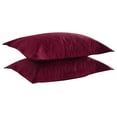 thumbnail image 1 of 2-Piece Embroidered Pillow Shams, King Decorative Microfiber Pillow Shams Set, King Size (Dark Burgundy), 1 of 6