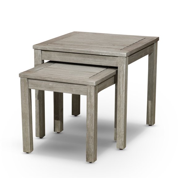 2-Piece Eucalyptus Nesting Table Set, Driftwood Gray