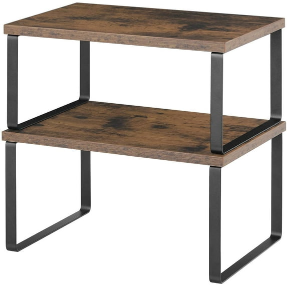 2 Piece Expandable And Stackable Countertop Organizer, Free Assembly Storage Shelves For Kitchens, Cabinets