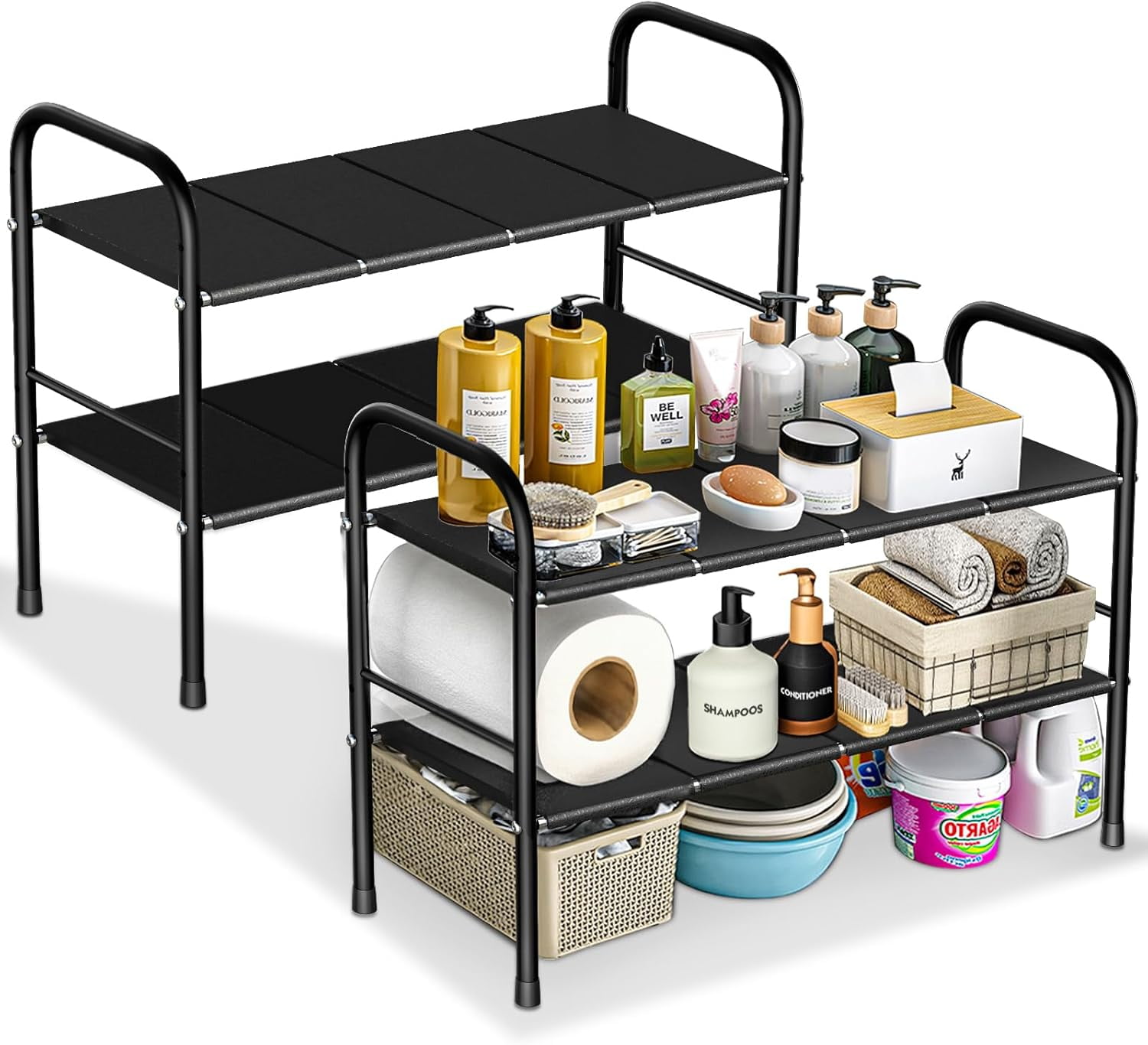 2 Piece Expandable Height/Length Under Sink Organizers and Storage, 2