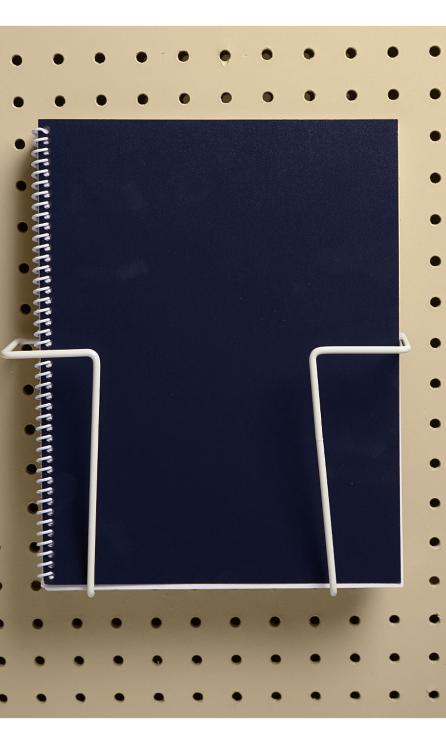 White Expandable Pegboard Literature Display Shelf