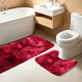 thumbnail image 1 of 2-Piece Extra Long Bathroom Mat Set, Soft Absorbent Non-Slide Thick Rugs for Toilet & Shower, Washable Quick-Dry Dark, 1 of 6