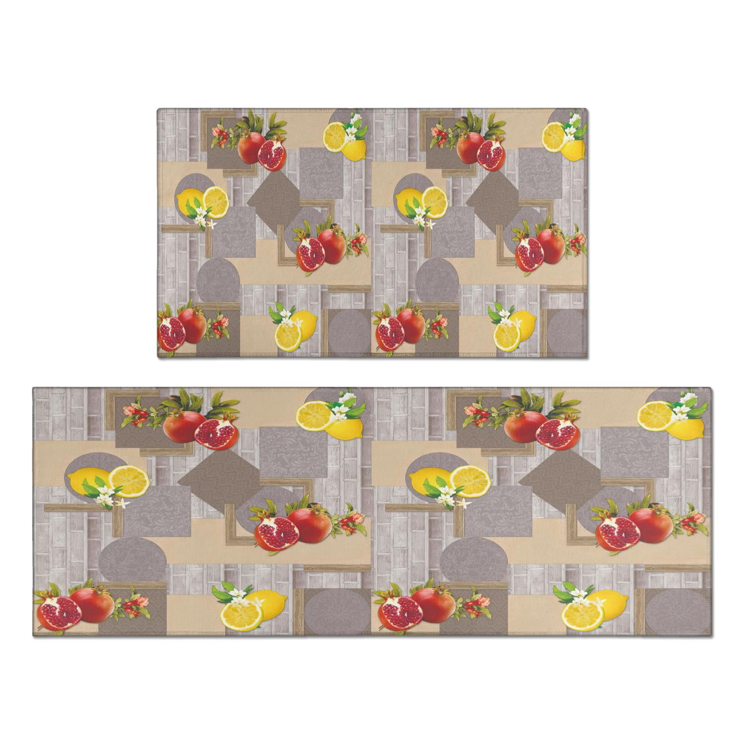 2-Piece Fall Fruit Kitchen Rugs Set, Vintage Farmhouse Décor ...