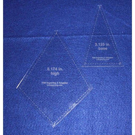 2 Piece "Fan or Kite" Shape Set - Quilting Template -1/8" Clear Acrylic