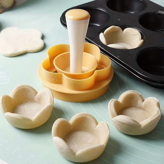 2-Piece Fancy Bread Slicer and Tamm Press Set - Essential Kitchen Tools for Perfectly Sliced Bread, Tacos, Cookies, and Biscuits