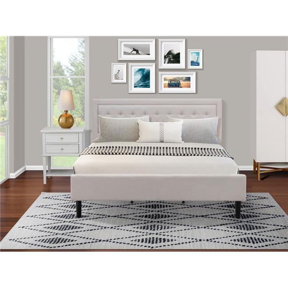 2 Piece Fannin Platform King Size Bedroom Set - Mist Beige, Black ...