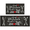 thumbnail image 1 of 2 Piece Farmhouse Kitchen Rug Set, Black and White Style Theme Decor Kitchen Rugs, Absorbent Non-Slip Washable Floor Mats, Home Indoor Runner Carpet 17"x47"+17"x30", 1 of 6