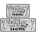 thumbnail image 1 of 2 Piece Farmhouse Kitchen Rug Set, Home Kitchen Sink Rugs and Mats Non Skid Washable Absorbent Microfiber Rustic Kitchen Floor Decor Carpet 17" x 47"+17" x 30" Tapetes para Cocina, 1 of 5
