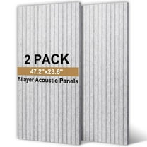 DOLLAR BOSS 2 Pcs Felt Slat Acoustic Panels for Stylish Decor and Noise Reduction, 47.24 x 23.62 Inch Wood Panels Interior Wall Decor, 3D Felt Slat Wall Panel Fluted Sound Absorbing Panel