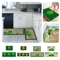 2-Piece Floor Mat Saint Patricks Day Kitchen Rugs and Mats Set of 2 Cushioned Anti Fatigue Kitchen Floor Mat Non Slip Waterproof Kitchen Rug Set Comfort Standing Mats Carpet