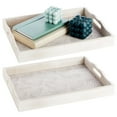Floral Wooden Trays, 2 Sizes, with Handles for Ottoman, Living Room