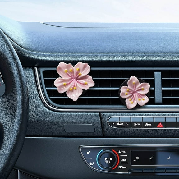 2-Piece Flower Car Air Freshener Clips, Aromatherapy Car Perfume Clip with Adjustable Vent, Car Interior Freshener with Floral Scent for Relaxing Drive, Car Perfume Air Purifier