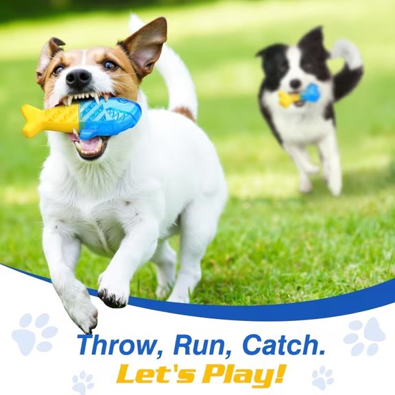 2-Piece Freezeable Dog Cooling Chew Toys Set - Summer Relief for Dental Health and Chewing Fun