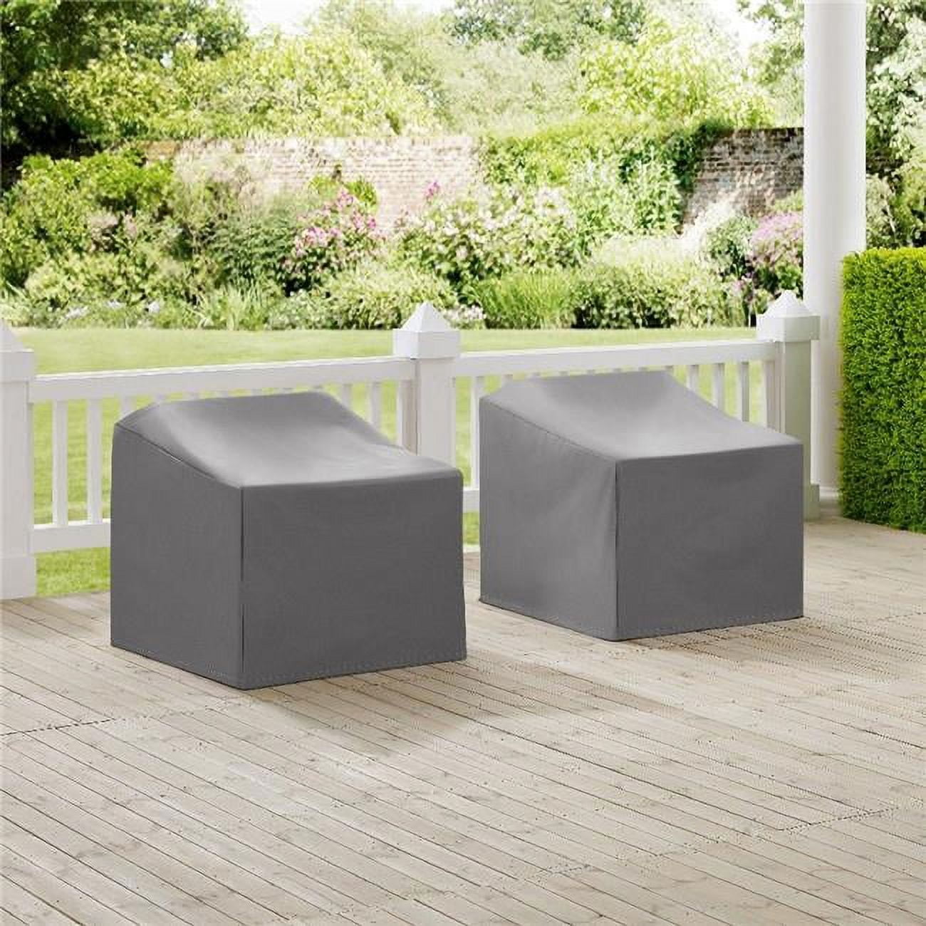Gray Heavy Duty Vinyl Outdoor Chair Covers Set