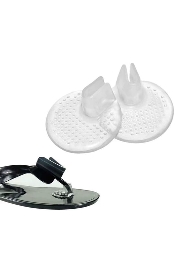 2-Piece Gel Toe Post Protectors, Self-Adhesive Anti-Slip Cushion Pads for Flip-Flops, Sandals and Wedge Heels, Clear Washable Inserts