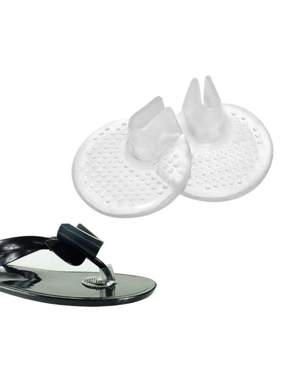 2-Piece Gel Toe Post Protectors, Self-Adhesive Anti-Slip Cushion Pads for Flip-Flops, Sandals and Wedge Heels, Clear Washable Inserts
