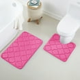 thumbnail image 1 of 2 Piece Geometric Design Solid Color Memory Foam Rug Set Non-Slip PVC Backing, 1 of 7