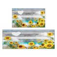 thumbnail image 1 of 2 Piece Gray Wood Sunflower Flowers Rug Kitchen Rug Set, Decor Kitchen Rugs, Absorbent Non-Slip Washable Floor Mats, Home Indoor Runner Rugs 17"x47"+17"x30", 1 of 7