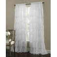 thumbnail image 1 of 2 Piece Gypsy Ruffled Crushed Voile Sheer Window Curtain Panel Drapes (White, 55" X 84"), 1 of 1