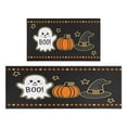 thumbnail image 1 of 2 Piece Halloween Plaid Kitchen Rug Sets Pumpkin Witch Bat Spider Kitchen Floor Mat Non Skid Kitchen Rugs and Matsfor Outdoor Bedroom (47x17+30x17 Inches), 1 of 7