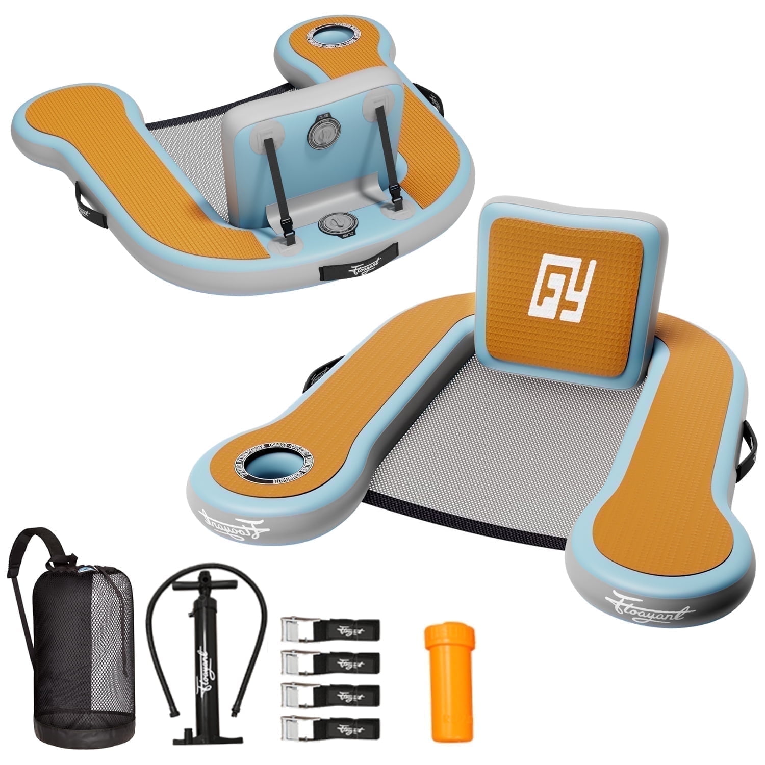2 Piece Hangout Floating Chair Set | Inflatable Floating Chair with ...