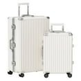 thumbnail image 1 of Luggage Sets 2 Piece Hard Shell PC ABS Aluminium Frame Suitcase with Spinner Wheels TSA Lock Zipperless 20 28 inch White, 1 of 9