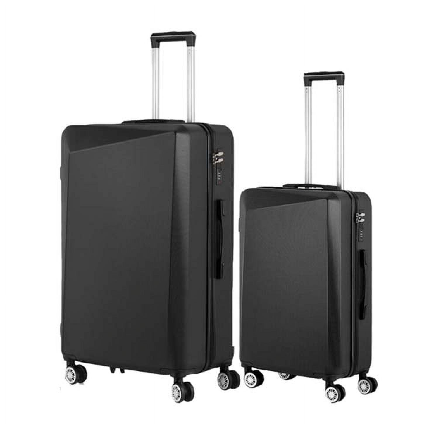 2Piece Hardside Luggage Set, Lightweight Tsa Lock, Black Travel Case