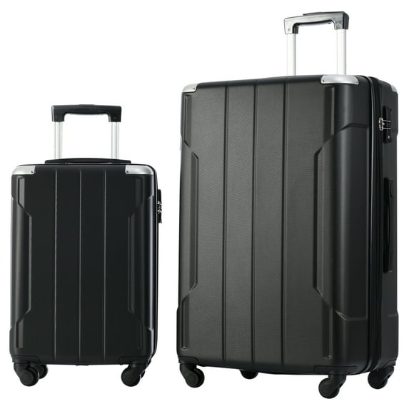 2 Piece Hardside Spinner Wheel Luggage Set with Wheels and 3 Digit Combination Lock, 28" 20" 2 Size Suitcase Set