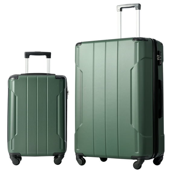 2 Piece Hardside Spinner Wheel Luggage Set with Wheels and 3 Digit Combination Lock, 28" 20" 2 Size Suitcase Set