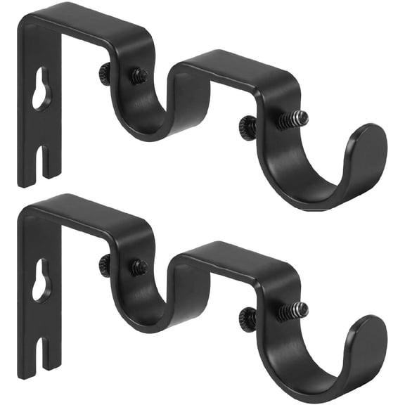 2 Piece Heavy Duty Double Curtain Rod Bracket 1 Inch 5/8 Inch Holder