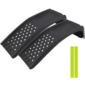 2 Piece Heavy Duty Vehicle Service Ramp, Anti Slip Steel Ramp for Automobile Maintenance, Bearing 8000LBS, Black