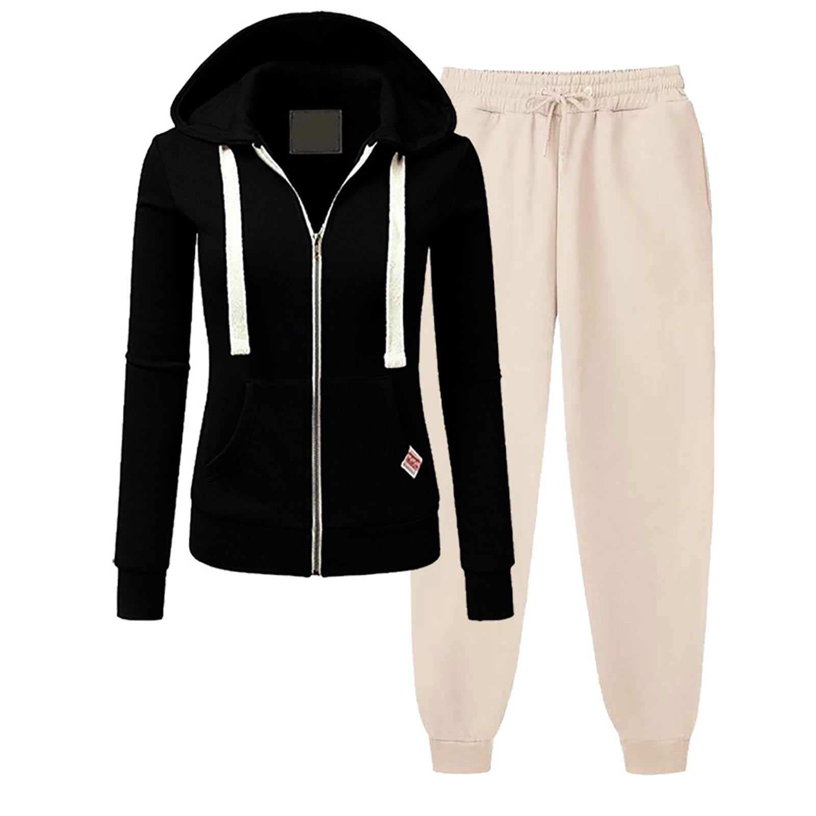 Half Zip Long Sleeve Hoodie and Pants 2pcs Outfit main image 1