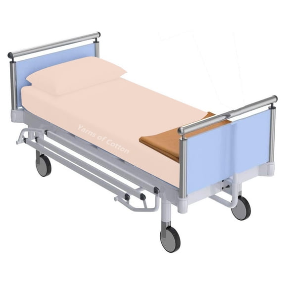 2 Piece Hospital Bed Fitted Sheet Sheets for Hospital Bed Cotton - Pack of 2 Fitted Sheets- Egyptian Cotton 400 TC - Hospital Bed Sheets (Peach, 36" x 84"x 6")