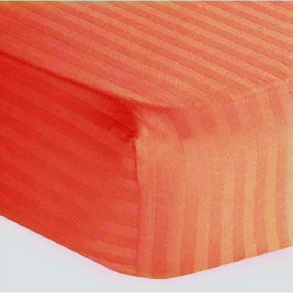 2 Piece Hospital Bed Fitted Sheet Twin XXL Sheets for Hospital Bed - Pack of 2 Fitted Sheets- Egyptian Cotton 400 TC - Hospital Bed Sheets (Orange Stripe, Twin XXL 39" x 84"x 6")