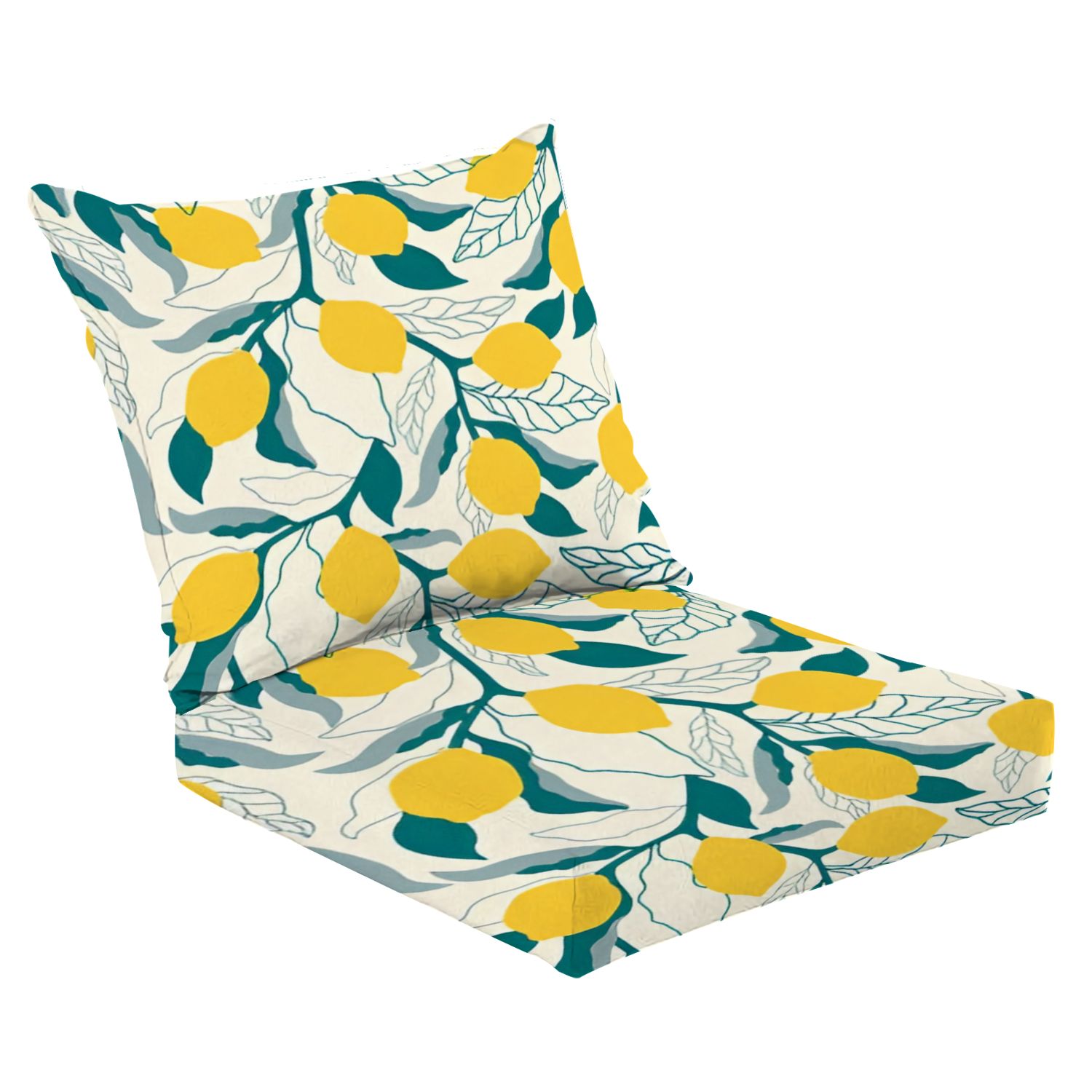 2 Piece Indoor/Outdoor Cushion Set Citrus seamless pattern colorful