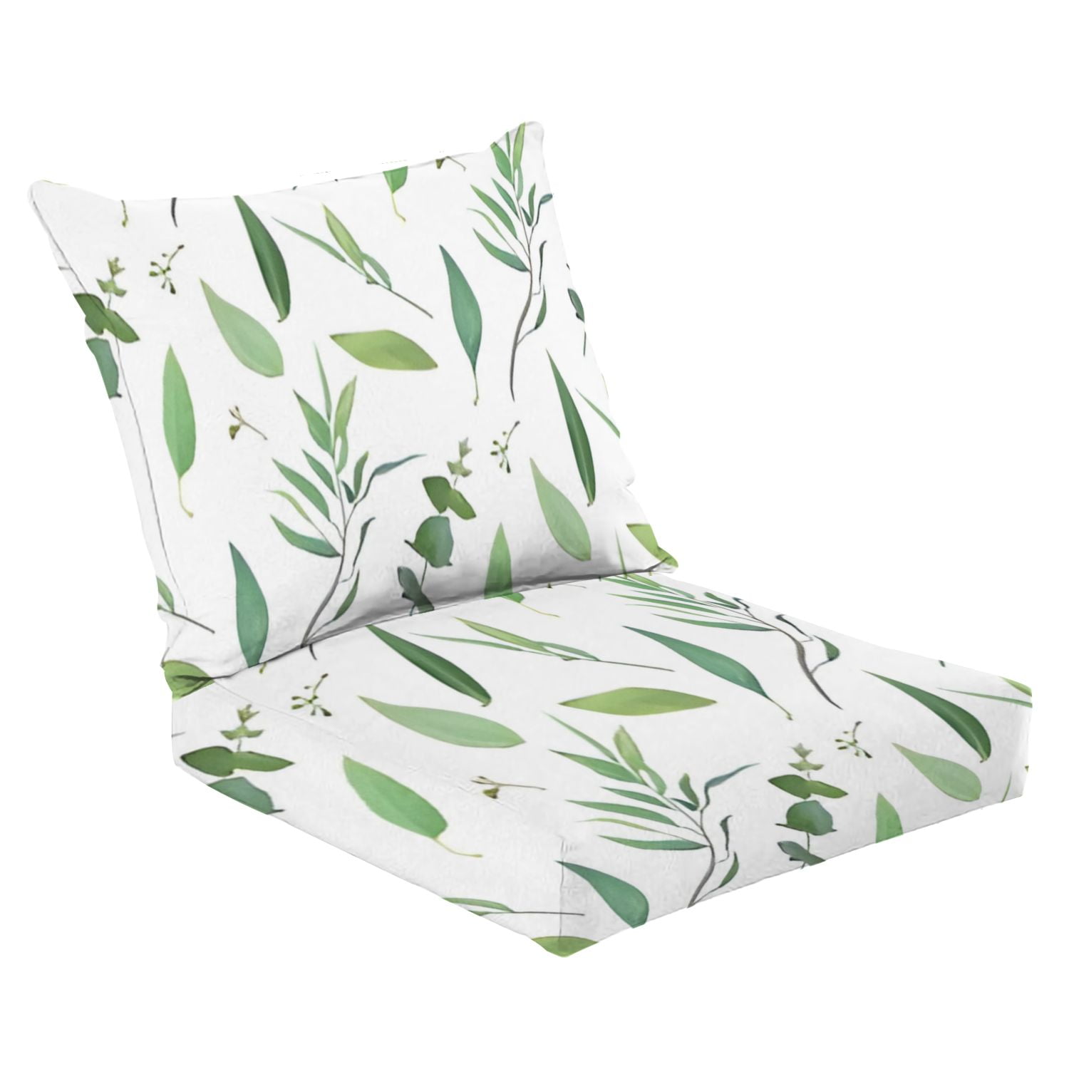 2 Piece Indoor/Outdoor Cushion Set leafy seamless pattern Leaf leaves ...